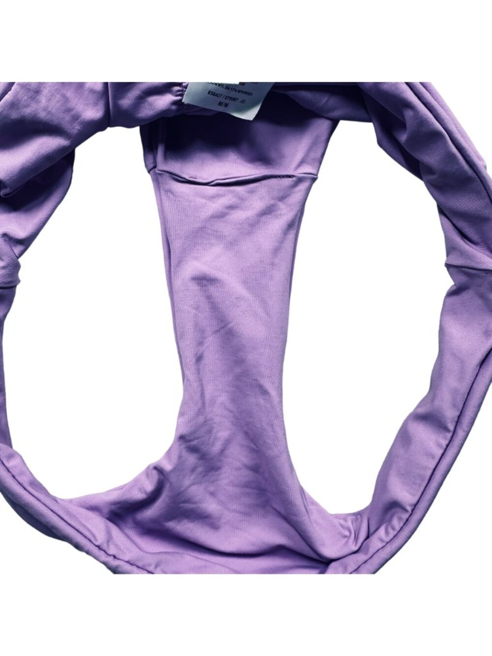 BECCA Bikini Bottom Size Medium Swim Hipster Orchid Purple Shirred Detail NEW - Picture 4 of 6